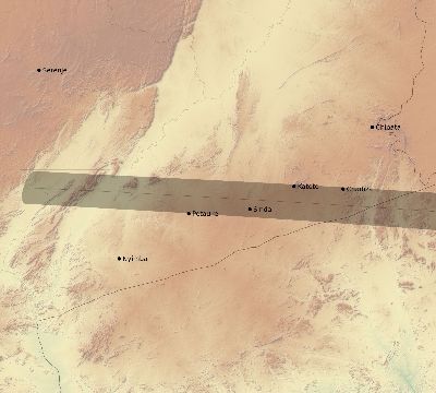 Map of the eclipse path across Zambia on 09/21/1549