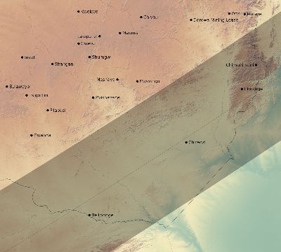Map of the eclipse path across Zimbabwe on 03/18/1550