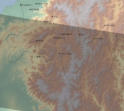 Map of the eclipse path across Ecuador on 09/10/1550