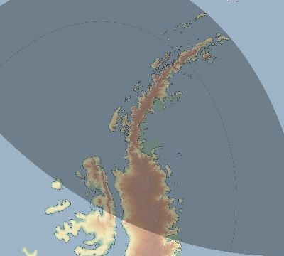 Map of the eclipse path across Antarctica on 07/21/1552
