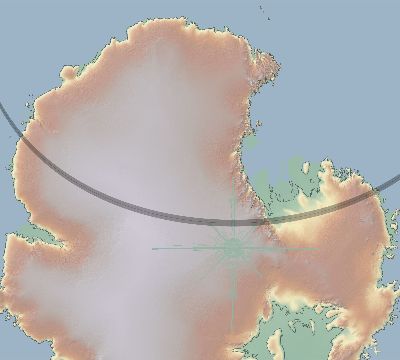 Map of the eclipse path across Antarctica on 12/24/1554