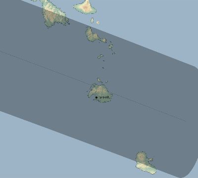Map of the eclipse path across Vanuatu on 05/09/1556