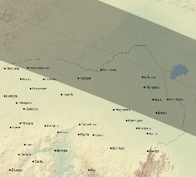 Map of the eclipse path across Nigeria on 10/22/1557