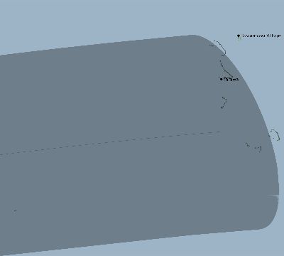 Map of the eclipse path across Kiribati on 02/26/1560