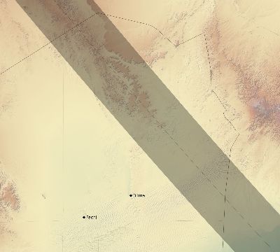 Map of the eclipse path across Niger on 08/21/1560