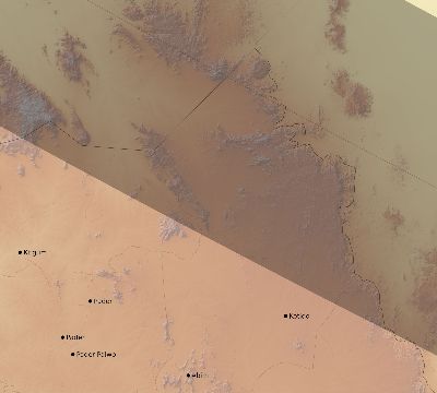 Map of the eclipse path across Uganda on 08/21/1560