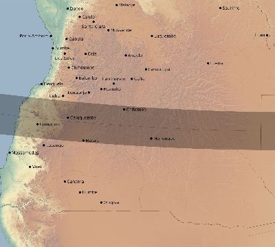 Map of the eclipse path across Angola on 02/14/1561