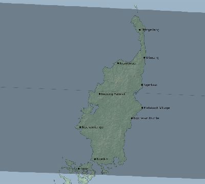 Map of the eclipse path across Palau on 08/11/1561