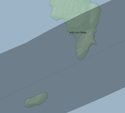 Map of the eclipse path across Northern Mariana Islands on 06/08/1564