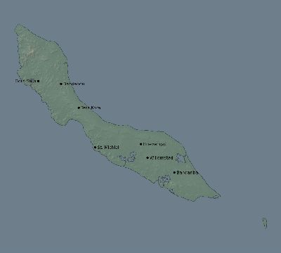 Map of the eclipse path across Curaçao on 12/03/1564