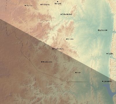 Map of the eclipse path across Eswatini (Swaziland) on 05/29/1565