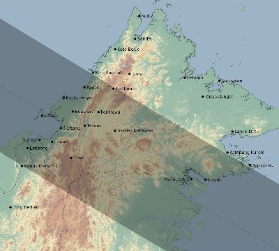 Map of the eclipse path across Malaysia on 09/21/1568