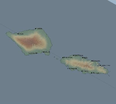 Map of the eclipse path across Samoa on 07/22/1571