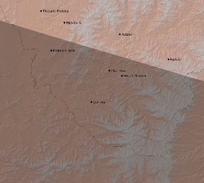 Map of the eclipse path across Lesotho on 01/15/1572