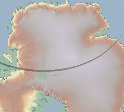 Map of the eclipse path across Antarctica on 01/03/1573