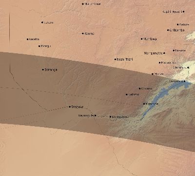Map of the eclipse path across Zambia on 05/20/1574