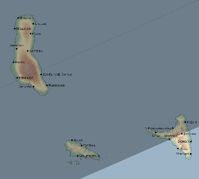 Map of the eclipse path across Comoros on 05/10/1575
