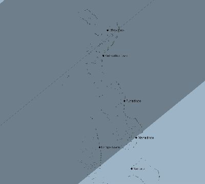 Map of the eclipse path across Maldives on 05/10/1575
