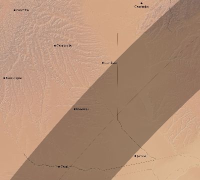Map of the eclipse path across Angola on 03/08/1578