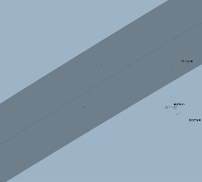 Map of the eclipse path across Micronesia on 12/25/1582