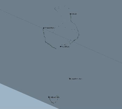 Map of the eclipse path across Maldives on 12/25/1582
