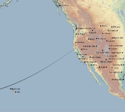 Map of the eclipse path across United States on 04/29/1585