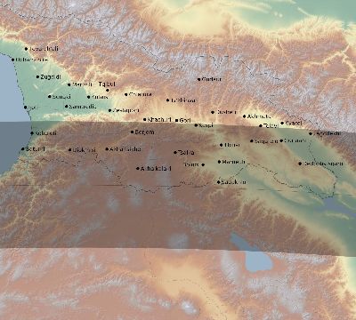 Map of the eclipse path across Georgia on 07/31/1590
