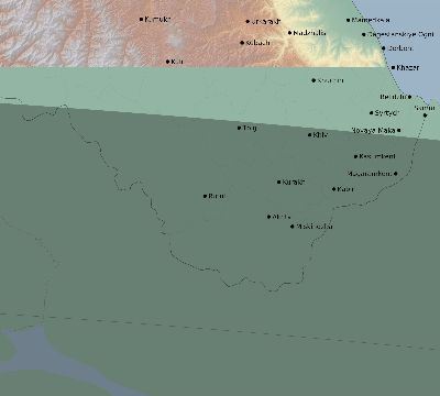 Map of the eclipse path across Russia on 07/31/1590