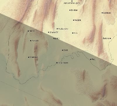 Map of the eclipse path across Tajikistan on 07/31/1590