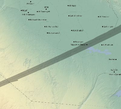 Map of the eclipse path across Iraq on 05/20/1594
