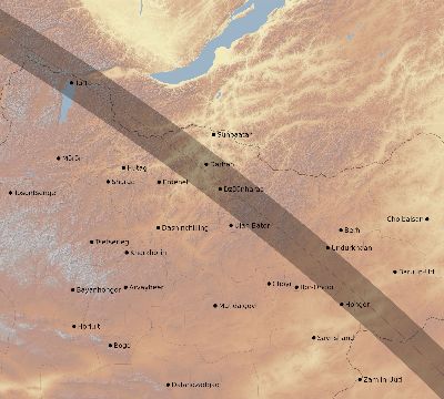 Map of the eclipse path across Mongolia on 09/22/1596