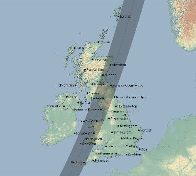 Map of the eclipse path across United Kingdom on 03/07/1598
