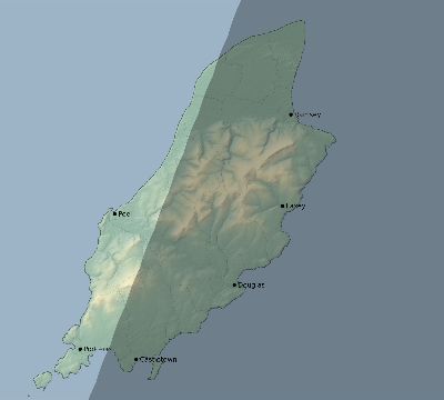 Map of the eclipse path across Isle of Man on 03/07/1598