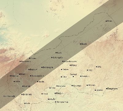 Map of the eclipse path across Central African Republic on 01/04/1601