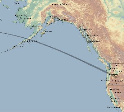 Map of the eclipse path across United States on 05/11/1603