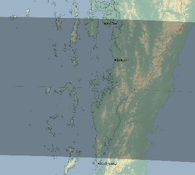 Map of the eclipse path across Myanmar on 04/29/1604