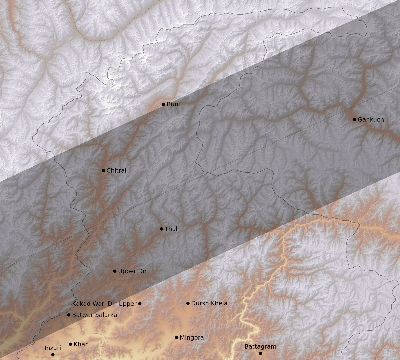 Map of the eclipse path across Pakistan on 02/26/1607