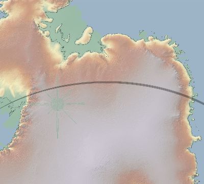 Map of the eclipse path across Antarctica on 02/04/1609