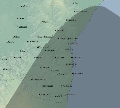 Map of the eclipse path across Romania on 12/15/1610