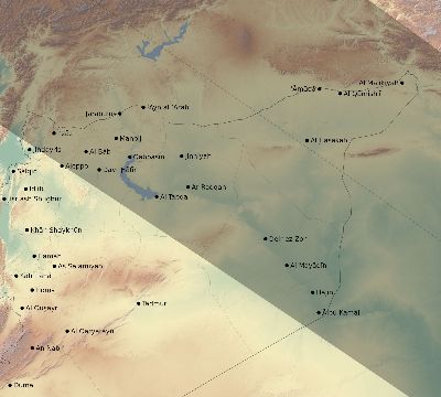 Map of the eclipse path across Syria on 12/15/1610