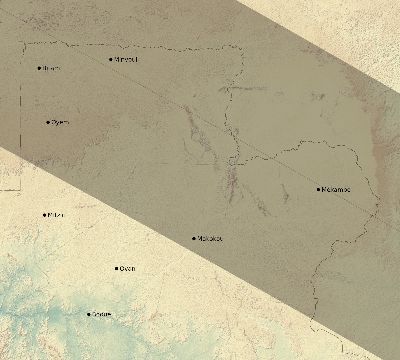 Map of the eclipse path across Gabon on 12/04/1611