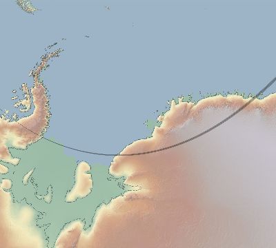 Map of the eclipse path across Antarctica on 11/22/1612