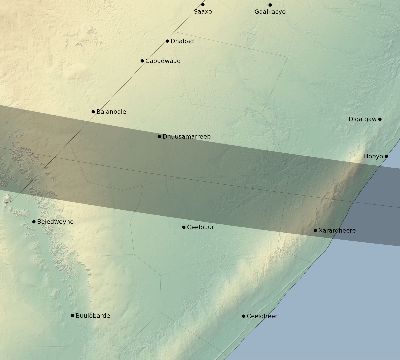 Map of the eclipse path across Somalia on 10/03/1614