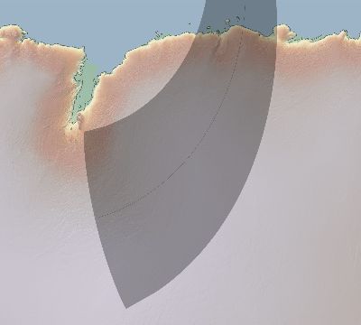 Map of the eclipse path across Antarctica on 09/11/1616