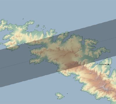 Map of the eclipse path across South Georgia on 01/26/1618