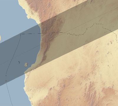 Map of the eclipse path across Mozambique on 01/26/1618