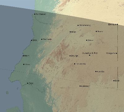 Map of the eclipse path across Equatorial Guinea on 07/11/1619