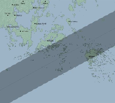 Map of the eclipse path across Åland Islands on 05/21/1621