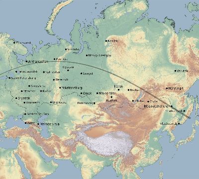 Map of the eclipse path across Russia on 05/21/1621