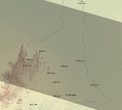 Map of the eclipse path across Cameroon on 05/10/1622